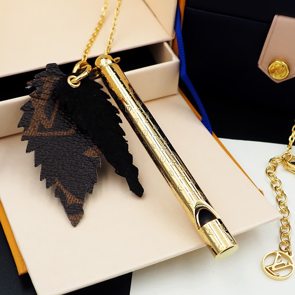 Louis Vuitton Monogram World Tour Gold Plated Necklace
